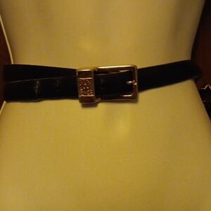 Anne Klein Black Belt with Gold Buckle